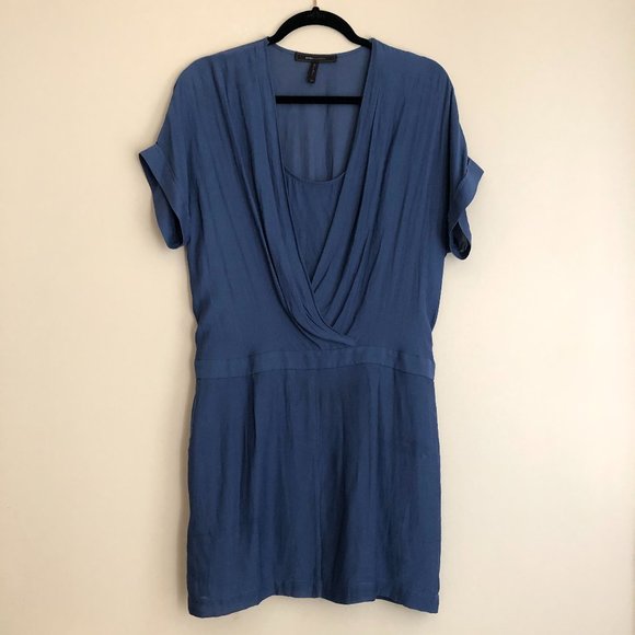 BCBGMAXAZRIA Short Sleeve Dress Blue Size 8 - Picture 7 of 16